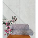 %100 Pamuklu Fulya Banyo Takımı 1 Adet 50X90 cm ve 1 Adet 90X150 cm Boy Havlusu - 90 x 150 cm - 50 x 90 cm - Antrasit