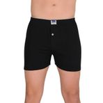 %100 Pamuklu Havlu Bel Düğmeli Siyah Erkek Boxer 6'lı Paket