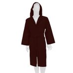 %100 Pamuklu Kapşonlu Pike Bornoz BORDO 3XL