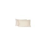 %100 Pamuklu Orta Boy 40 X 60 Cm Fermuarlı Yastık Kılıfı 2 Adet, Krem