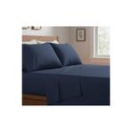 %100 Pamuklu Saten 120X200+30 Cm Lastikli Çarşaf Seti, Lacivert