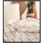 %100 Pamuklu Tek Kişilik Pike 160x220 cm (Kareli Natural)