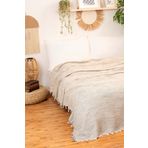 %100 Pamuklu Tek Kişilik Pike 160x220 cm (Kırçıllı Natural)