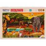 100 Parça Puzzle: Afrika Hayvanları Ormanda