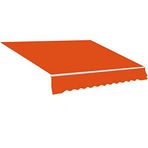 %100 Polyester Kumaş Su Geçirmez Geri Çekilebilir Stor Perde Pencere, Kapı, Teras, Balkon, Dış Mekan Sundurma, Turuncu 5 x 4 m