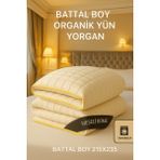 %100 Saf Yün Yorgan Yıkanabilir Hafif Ince | Yaz/kış Kullanım Premium - 215 x 235 cm - Krem