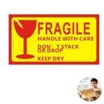 100 × Sarı Arka Plan Dikkat Kırılabilir Çıkartma, Dikkat Camı" Uyarı Etiketi (Uyarı Çıkartması), Kırılgan Dikkat Nakliye Çıkartması - Paket Çıkartması- Dikkat Cam Çıkartma