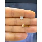 %100 Titayum Zirkon Tek Taş Labret Piericng 1 Adet - 4 mm taş - Gold