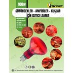100 Watt Kızılötesi / Kırmızı Işık Isıtıcı Lambalar Sürüngenler,
