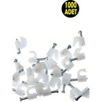 1000 Adet No 2 Beton Çivili Kablo Tutucusu Kroşe -4x6 mm Uydu Anten Data Cctv Tv Kablosu Kroşesi