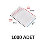 1000 Adet Şeffaf Yapışkanlı Poşet - Opp Kendinden Yapışkanlı Parlak Poşet 20X30 Cm