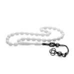 1000 Ayar Kazaz Püsküllü Arpa Kesim Deve Kemiği Gümüş Tesbih