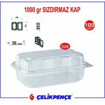 1000 gr. Plastik Sızdırmaz Kap Yüksek Kapaklı 100 Adet