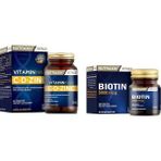 1000 Mg C VITAMINI,1000 Iu D Vitamini ve 10 Mg Çinko 60 Tablet + 5000 Mcg Biotin 30 Tablet