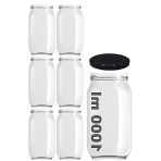 1000 Ml Kapasiteli Şeffaf Cam Kavanoz, 6'Lı Set, Metal Kapaklı