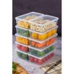 1000 ml Kendinden Kapaklı Saklama Kabı Seti – Derin Dondurucu ve Buzluk Uyumlu, Gıda Saklama ve Erzak Düzenleyici Şeffaf Plastik Kaplar, BPA Free, 1 Litre Organizer Set(10 Adet)