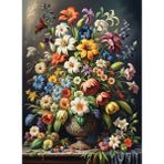 1000 Parça Çiçeklerin Renk Senfonisi Puzzle - Vazoda Çiçek Kolajı
