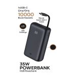 10000Mah Lcd Dijital Göstergeli 35W Hızlı Şarjlı Powerbank - 56Cm Type-C Kablolu