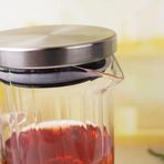 1000Ml Metal Kapaklı Borosilikat Cam Yağlık & Sürahi – Şık, Dayanıklı Saklama Çözümü (8Cm X 20Cm)
