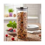 1000ML Vakumlu Metal Kapaklı Borosilikat Cam Kavanoz (8.5CM*20CM) 1 Adet - 0 Siyah - Option-1