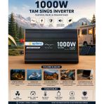 1000W Tam Sinüs İnverter 12V Ac Çevirici | Sessiz Fanlı, Usb Çıkışlı, Araç Karan Tekne Solar Uyumlu Güç İnverteri