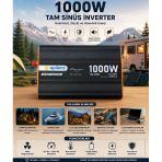 1000W Tam Sinüs İnverter 12V Ac Çevirici | Sessiz Fanlı, Usb Çıkışlı, Araç Karavan Tekne Solar Uyumlu Güç İnverteri