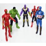 1001 Hediye Thanos Örümcek Adam Ironman Hulk Oyuncak 5li Set 15 cm - 5 Renkli
