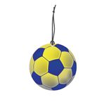 1001MODEL Sarı Lacivert Futbol Topu Görselli Oto Kokusu Dikiz Ayna Süsü Torpido Ve Oto Aksesuarı