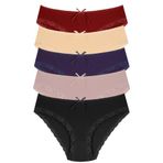 1009 Bato Paça Dantelli 5'li Kadın Külot Paketi, V7- Bordo, Ten, Lacivert, Vizon, Siyah, XXL