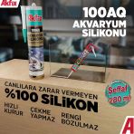 100Aq Akvaryum Sızdırmaz Silikonu Şeffaf Solvent İçermeyen Silikon 280 Ml