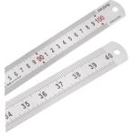 100CM ( 40 Inch ) - Çift Taraflı Paslanmaz Çelik Metal Cetvel - Kalınlık 1.2mm - Gri - 1 Adet