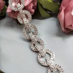 100CM Rhinestone kristal zincir 2CM genişlik Bling Diamante dantel Trim şerit mücevher ışıltı düğün gelin elbise kolye balo akşam elmas aplike gösterisi aksesuarları kanat kemer şapkalar zanaat kek DIY