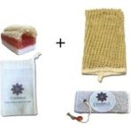 100%DOĞAL Vücut Seti(Elyapımı Lifli Eşek Sütü Çilek Sabunu 125GR+SISAL Banyo Masaj Kesesi)