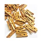 100'lü 2.5 cm 10'lu Paket 1000 Adet Gold Ahşap Fotoğraf Albüm Mandal