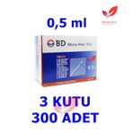 (100'Lu 3 Kutu) 0.5 Ml Bd Micro-Fine Plus İnsülin Enjektörü