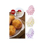 100'lü 6.5 Cm Muffin Browni Cupcake Kağıdı Kek Kalıbı Desenli Çok Renkli
