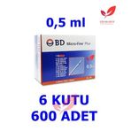 (100'Lu 6 Kutu) 0.5 Ml Bd Micro-Fine Plus İnsülin Enjektörü