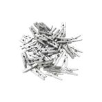 100'LÜ Gümüş Ahşap Mandal 2.5cm (10'lu PAKET-1000 Adet) - Beyaz