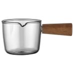 100ML 50ML/80ML Espresso Shot Cam Ahşap Saplı Tek Ağızlı Kahve Ölçüm Kabı Borosilikat Cam Şarap Süt Kahve Çay Sürahisi (Yurt Dışından) - Renkli - 0,23 L