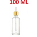 100ML Cam Şeffaf Gold Kapaklı Beyaz Cam Damlalıklı Boş Çok Amaçlı Esans Yağ Şişesi 100ML