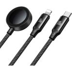 100W 3in1 (Type-C, Lightning ve Apple Watch) Çoklu Şarj Kablosu