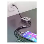 100W Geri Çekilebilir Makaralı Çoklu Şarj Kablosu Alüminyum Kutu Lightning Micro Type-C Şarj Kablosu