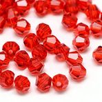 100X Preciosa Bohem kristal inciler 3 mm çift koni Çek incileri cam boncuklar Bicone Beads (kırmızı)