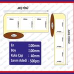 100x100 500 Sarım Eko Termal Kargo-Barkod - Koli Üstü Etiketi