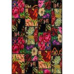 100x200 cm Çongcing Siyah Yama İşi Yün El Dokuma Modern Geometrik Etnik Eskitme Desenli Boho Oturma Odası Salon Yolluk Koridor Mutfak Halısı