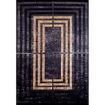 100x200 cm Tihoretsk Altın Modern Yün El Dokuma Modern Geometrik Etnik Eskitme Desenli Boho Oturma Odası Salon Yolluk Koridor Mutfak Halısı