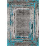 100x200 cm Volsk Antrasit Modern Yün El Dokuma Modern Geometrik Etnik Eskitme Desenli Boho Oturma Odası Salon Yolluk Koridor Mutfak Halısı