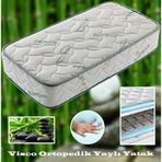 100X200 Ortopedik Visco Yaylı Yatak Tek Kişilik Bambo Visco Yatak