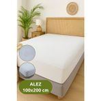100X200 Tek Kişilik Lastikli Alez – Su Geçirmez, Leke Tutmaz, Yumuşak Dokulu Yatak Koruyucu - Beyaz - 100 x 200 cm