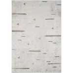 100x300 cm Hidalgo Bej Modern Yün El Dokuma Modern Geometrik Etnik Eskitme Desenli Boho Oturma Odası Salon Yolluk Koridor Mutfak Halısı